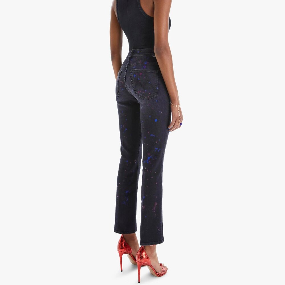 NWT Mother The Insider Ankle Bootcut in Rain City Lights Paint Splatter Print 24 - Picture 4 of 16